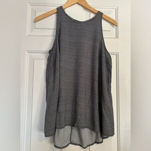 Old Navy Black and White High Neck Trapeze Tank Top Size Large
